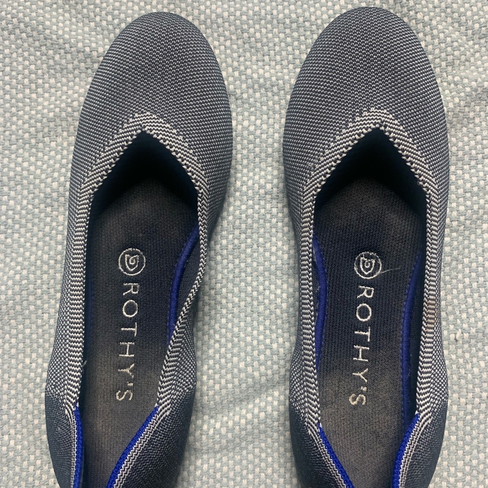 Rothy's Blue Flats Comfortable Knit Loafers